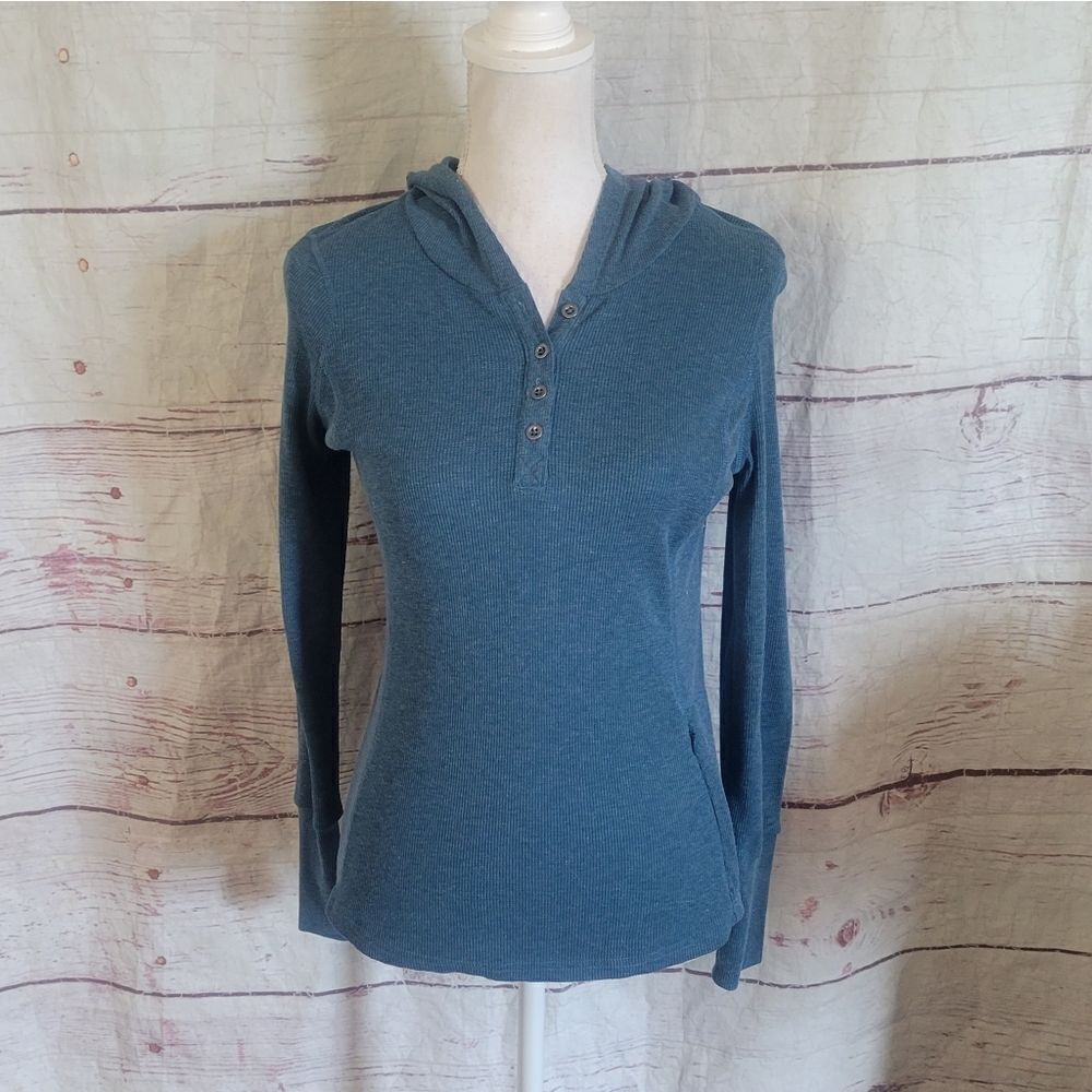 Title Nine Hooded Waffle Thermal Top Size XS